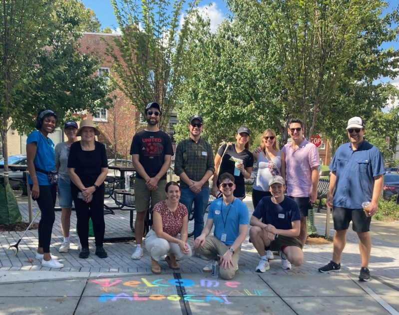 Volunteers documenting sidewalk issues